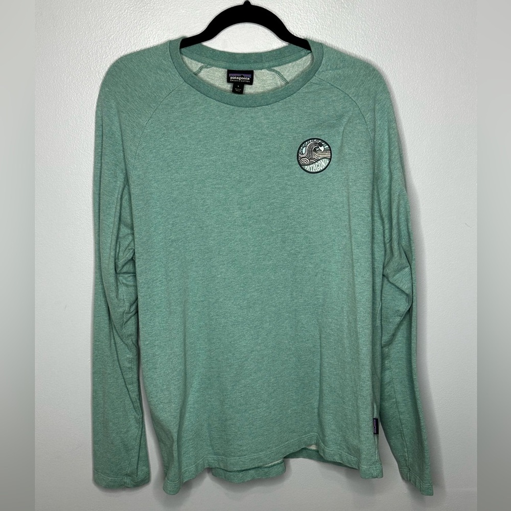 Men's Blue Turquoise Patagonia Set Wave Lightweight Crew Sweatshirt Size Large